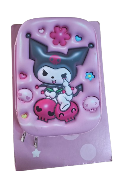 Cute 3D Embossed Kuromi Hard Shell Pencil Case & Organizer