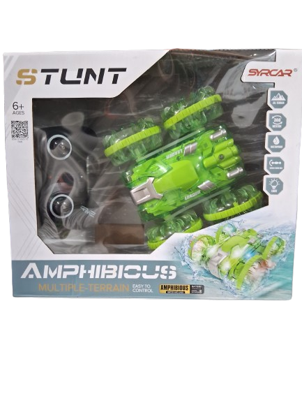 Waterproof Remote Control Stunt Car with LED Lights (Land &amp; Water)