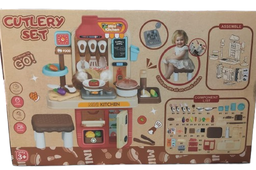 Mini Kitchen Cutlery Set with Sitting Stool